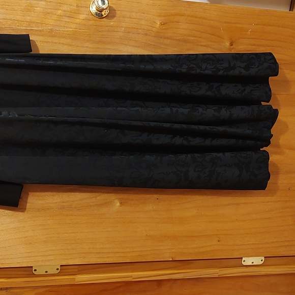 Vintage Raza New York Black Empire Waist Gown Floral Jacquard Rhinestone Size XL - Picture 5 of 16